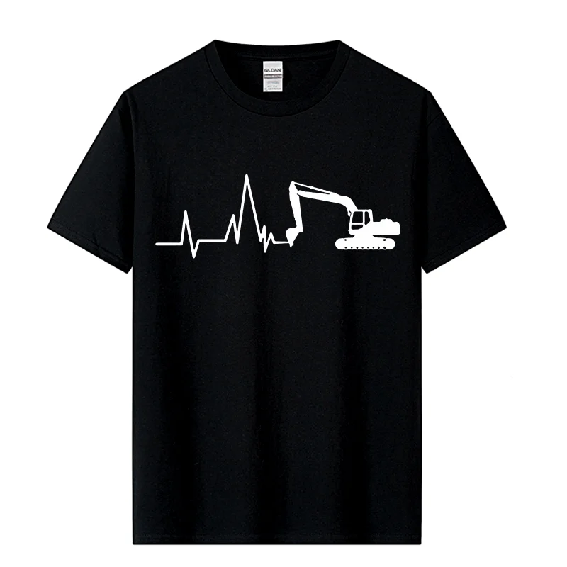 Neue Sommer Bagger T Shirts Männer Kurzarm Baumwolle Herzschlag von Bagger T-shirt Mann Kleidung Camisetas Hemd