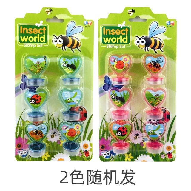 6pcs Paw Patrol Pattern Cartoon Stamp Children's Toy Stamp Elementary School School Supplies Anime Action Figures Children Toys insect random one