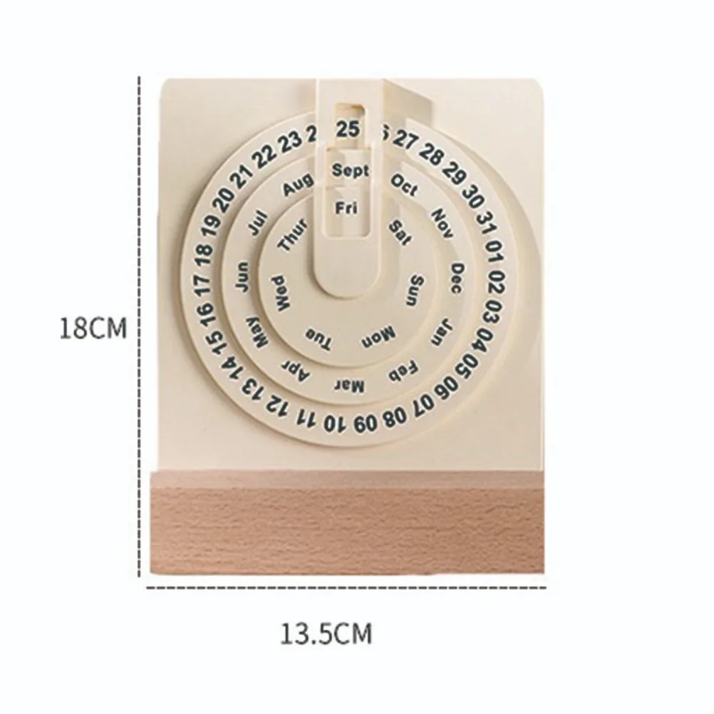 Minimalist Desk Calendar Turntable Perpetual Calendar Office Desktop Ornament Perpetual Rotating Calendarss Office Supplies
