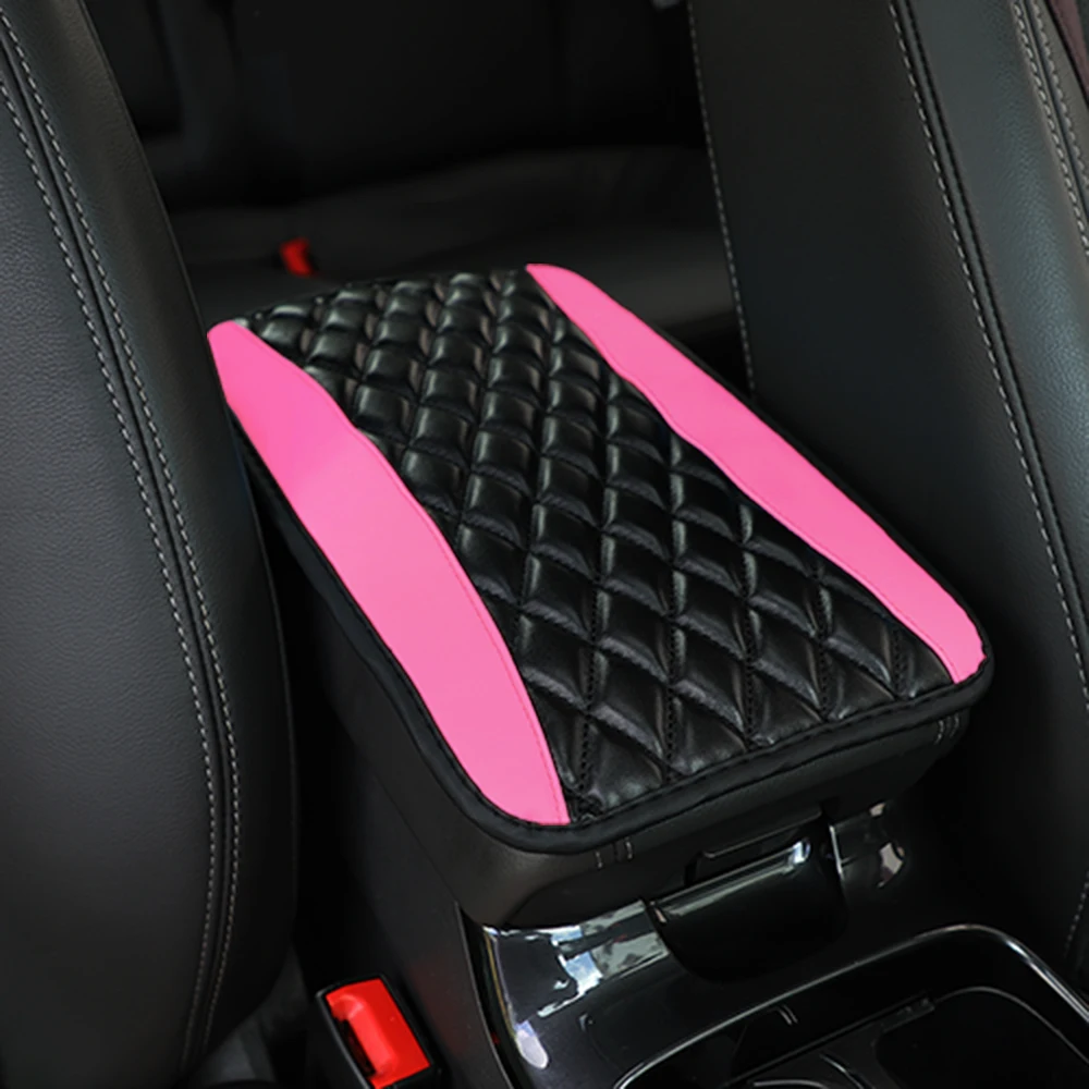 Multi-Color Embroidered PU Leather Car Armrest and Console Cushion
