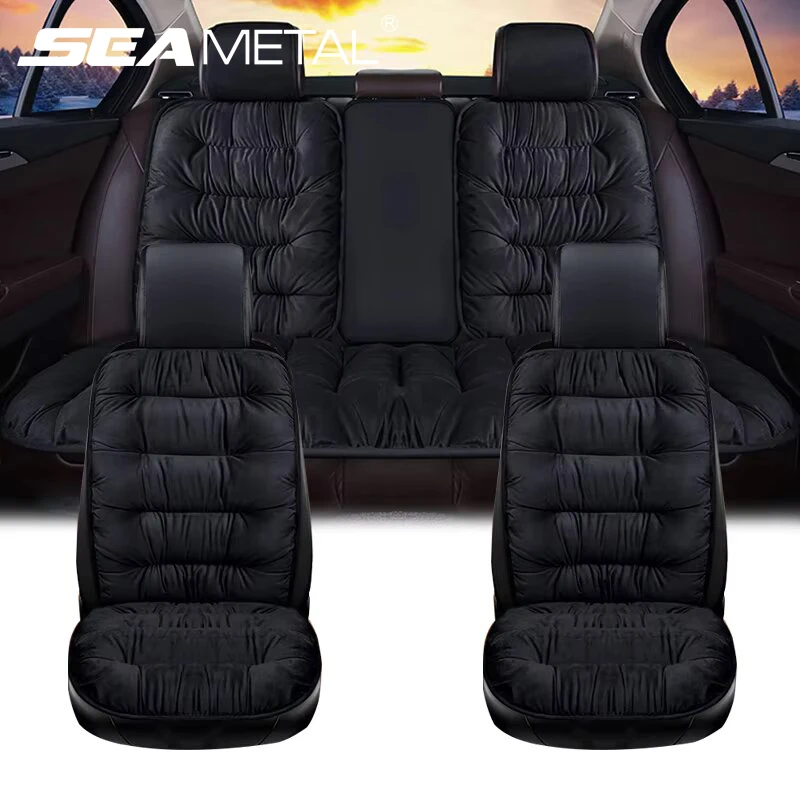 Plush Car Seat Covers Winter Warm Soft Vehicle Cushion