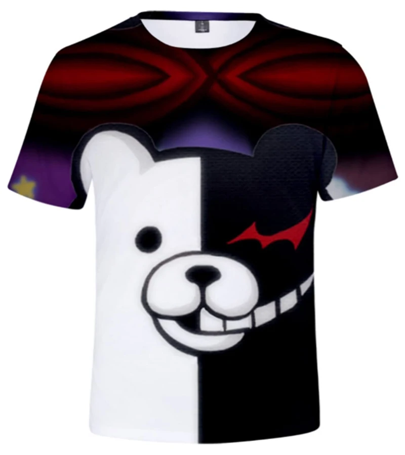 

New Men's Boutique Cartoon Horror Bear Print Shirt Men's Fashion T-Shirt Men's Street Casual Clothing Men's Street Hip Hop Top