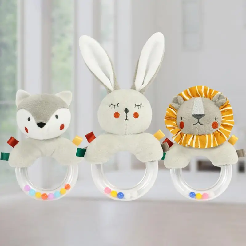 

Babies Rattle Plush Toys Cartoon Plush Toy Rattle Ring For Infant Crib Soft Stuffed Animal Babt Handbells Rattles Stroller Toys