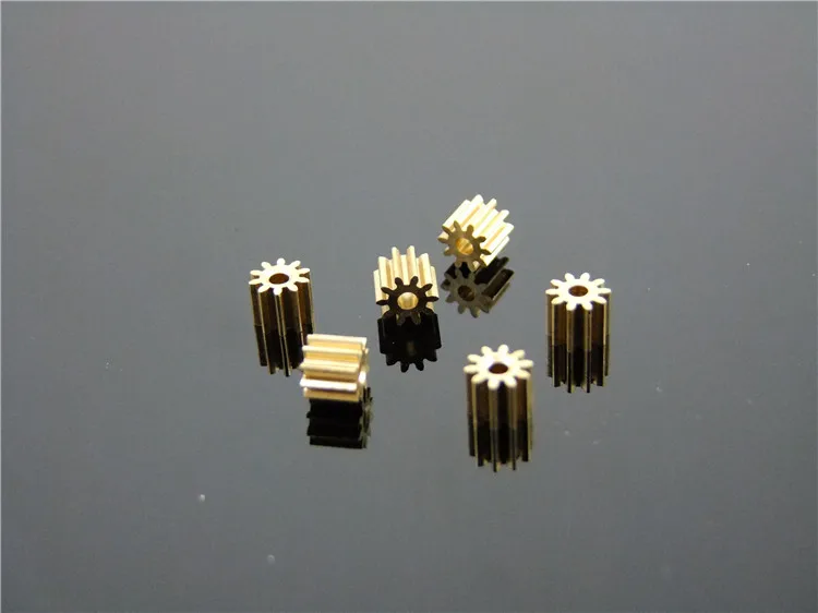 1PC Mini Metal Copper Gears 10T 0.5 Modulus Aperture 2mm Motor shaft copper teeth