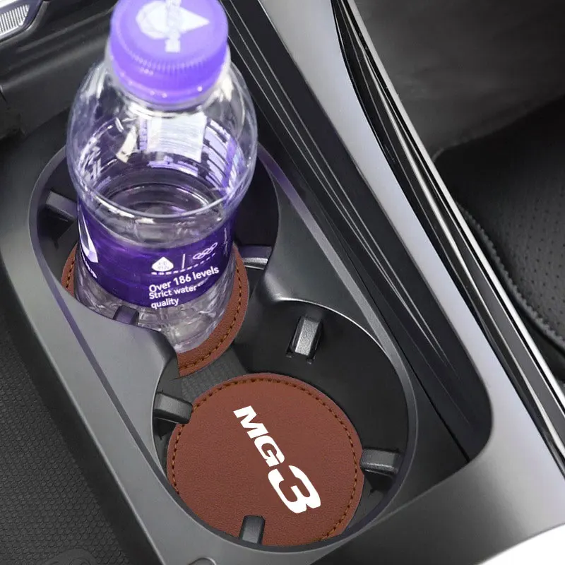 2Pcs Car Coaster Mats Water Cup Bottle Anti-slip Pads Mat Waterproof with For MG 3 Car Accessories