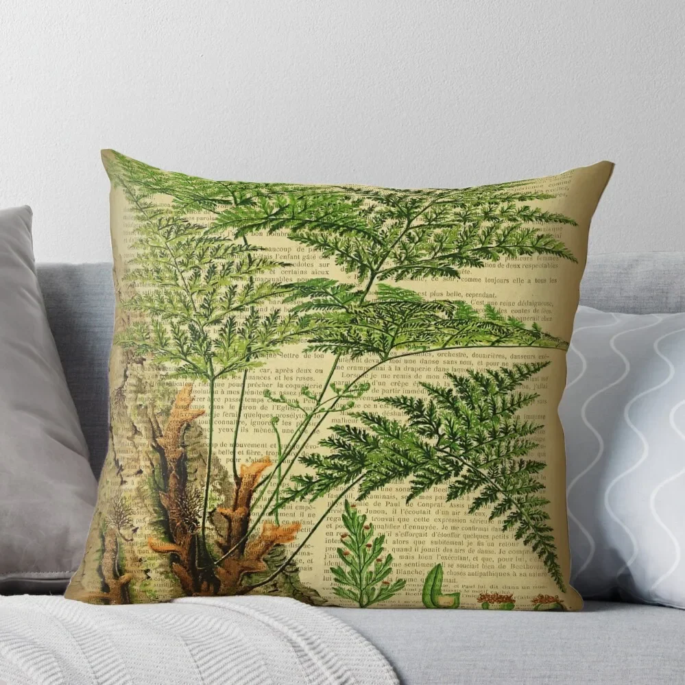 

Botanical print, on old book page - Fern Throw Pillow Decorative Cushion Cover Luxury Pillow Cover christmas pillowcases