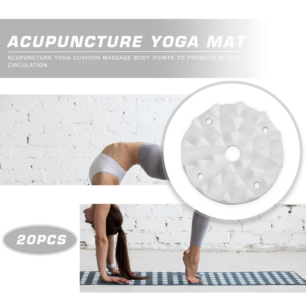 100pcs Yoga Mat Spikes Needle Plastic Lotus Pilates Pad Acupressure Massager Spikes for Fitness Workout Cushion Pad Needle