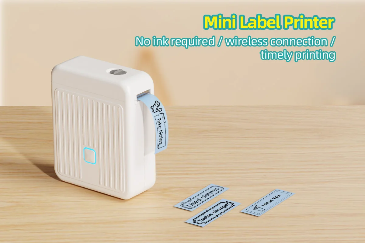 DOLEWA T01 Label Printer Portable Mini Thermal Printer Without Ink Bluetooth Wireless Labeling Machine DIY Barcode Sticker