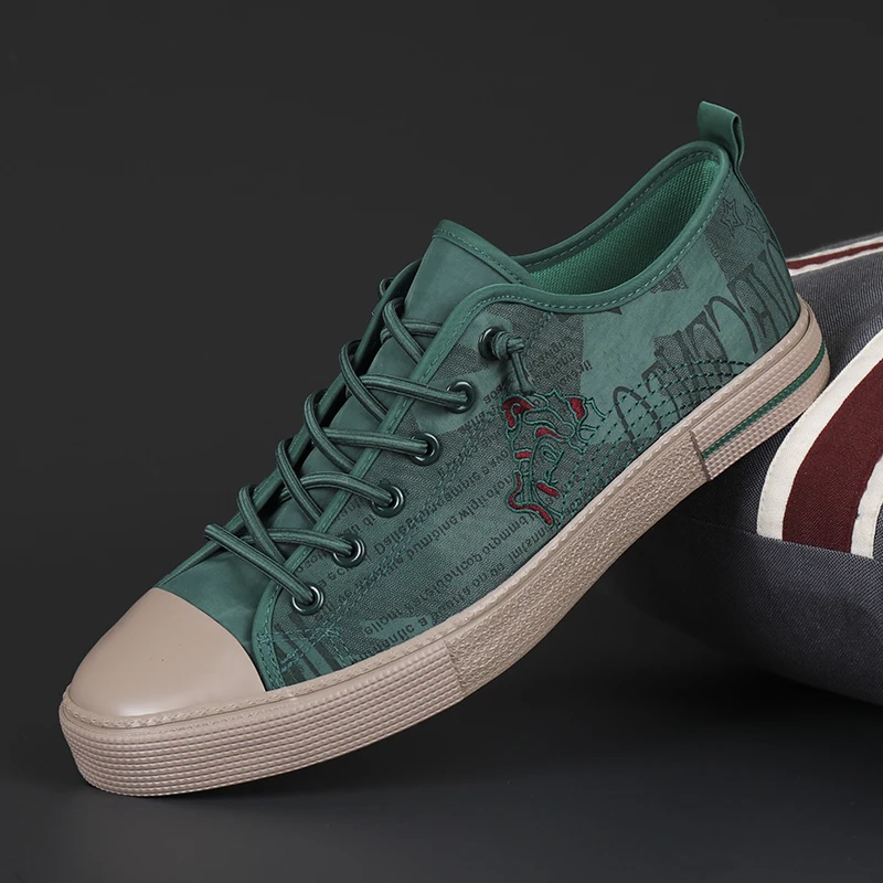 

Эспадрильи мужские с принтом, мягкие удобные холщовые кроссовки, Повседневная Вулканизированная обувь, зеленые, весна 2022