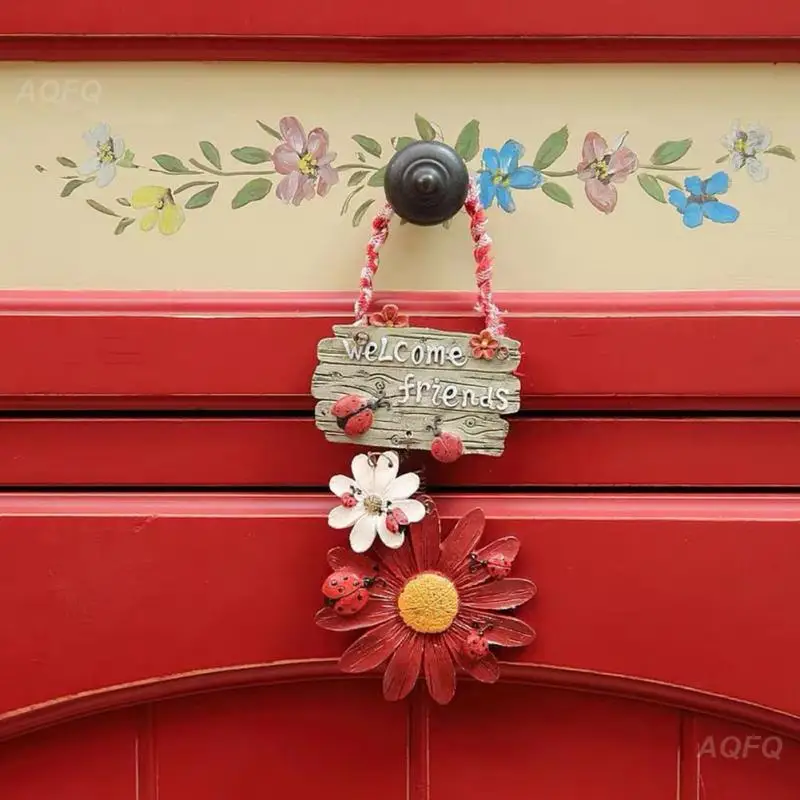 

Надпись приветствия, маленький теплый домашний декор из смолы, открытки для приветствия, подпись, Подвесной деревянный декор, садовые украшения, подвеска