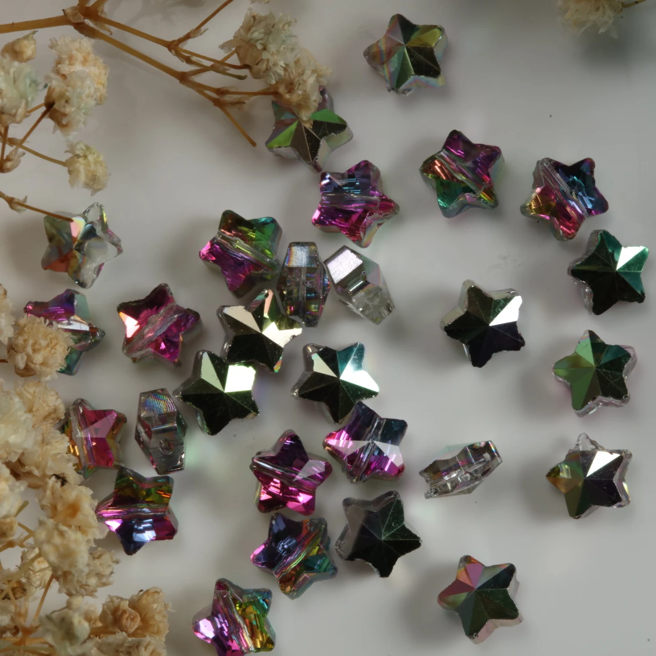 Sparkling Star Glass Beads