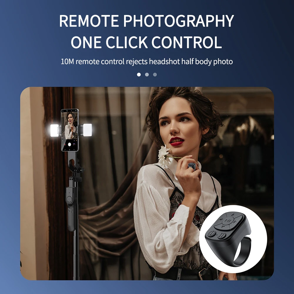 New Fingertip Remote Control Photo Taking Remote Bluetooth Page Turning Ring Roller Selfie Browse Video Read E-books
