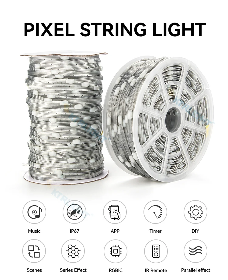 Ktrlight 12V WS2815 Hochwertige Seed Pixel Lichter 4-Pin mit Individuell Adressierbaren RGB Magic Dream Color Lichterketten – Detail 2