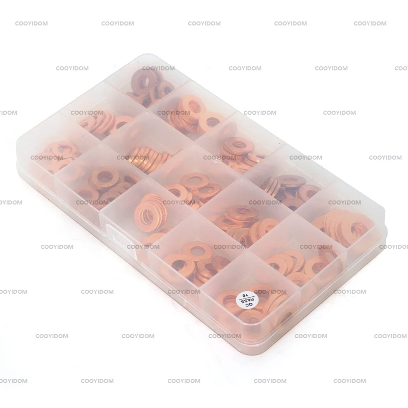 Car Repair Kit injector washer shims repair kit gasket 150pcs Car Universal Accessories Copper Washers Gasket Diesel Assortment Set Common Rail Injector Repair Kits