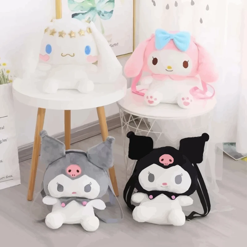 

Милый Sanrio Cinnamoroll Kuromi My Melody плюшевый большой рюкзак Аниме Мягкие игрушки милая сумка для девочки кукла в подарок