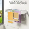 Collapsible Laundry Drying Rack Wall Mounted Clothes Drying Rack 5 Aluminum Rods Space Saving Laundry Racks for Drying Clothes 2