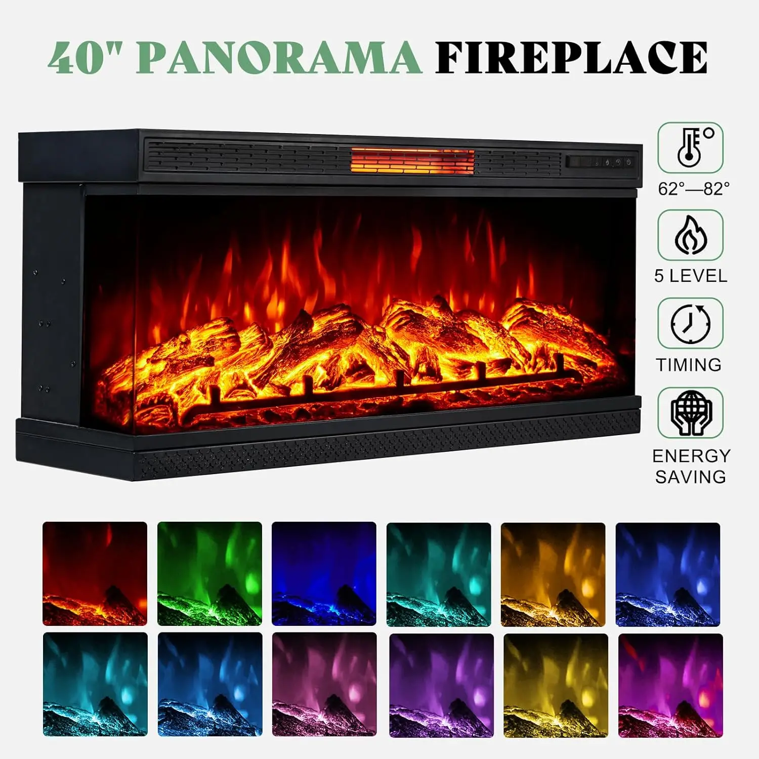 75-inch 3-sided Glass Fireplace TV Stands Can Be Used for TVS Up To 85 Inches in Rural Media Entertainment Center Control White 3