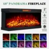75-inch 3-sided Glass Fireplace TV Stands Can Be Used for TVS Up To 85 Inches in Rural Media Entertainment Center Control White 3