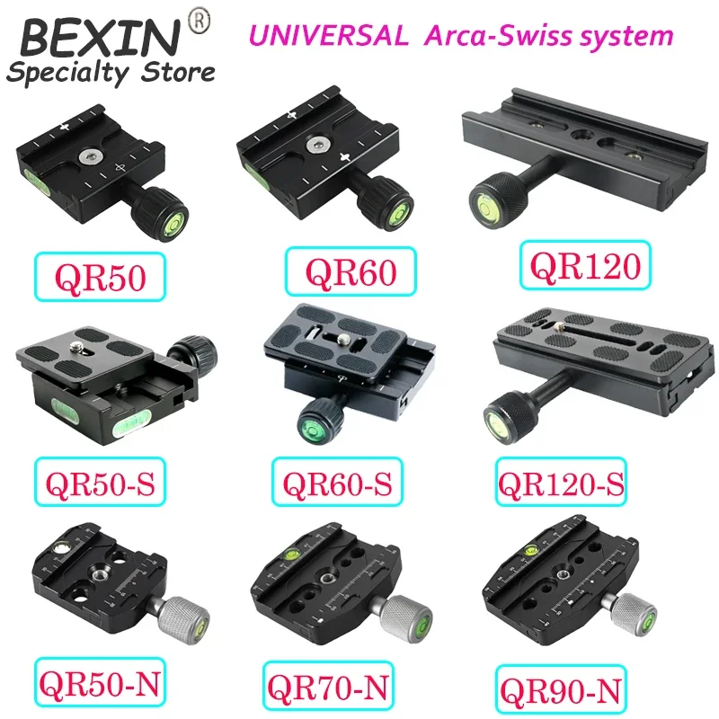 Bexin-qr Series Tripé Bola Cabeça Adaptador Liga de Alumínio Liberação Rápida Splint Clamp para Arca Swiss Dslr Câmera