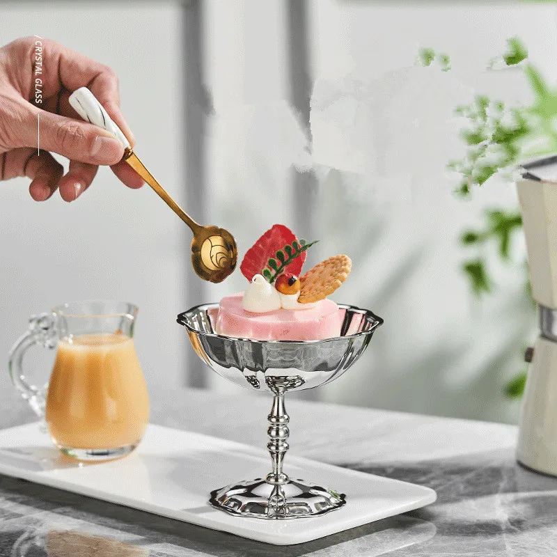 Stainless Steel Ice Cream Bowl Smooth Surface Sorbet Pudding Dessert