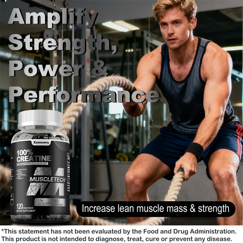 Creatine Monohydrate Capsule Build Abdominal Muscle & Athletic Endurance Muscle Whey Protein for Gym S4be5382280204fc78aae5efe983619bby