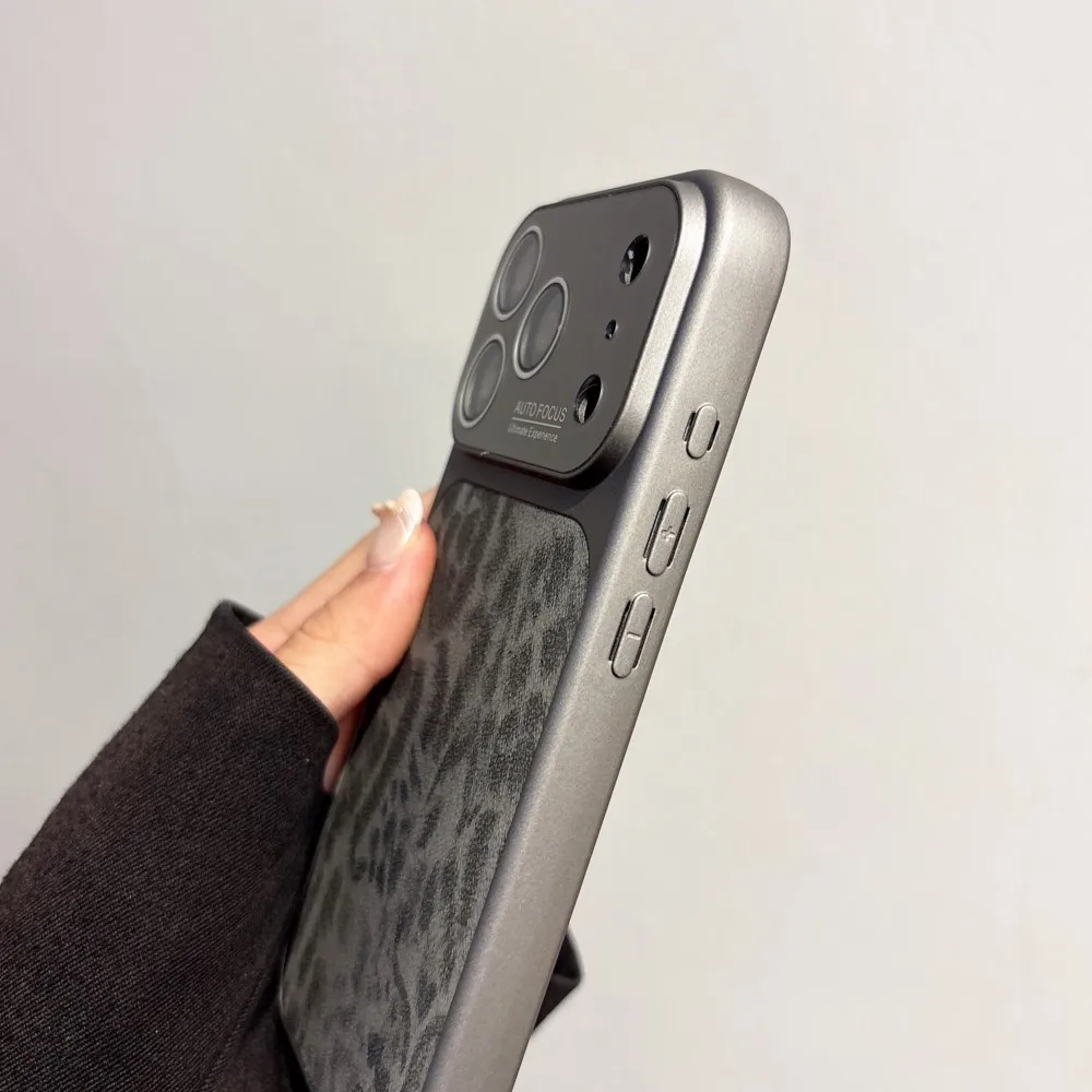 Leopard Print Matte Shockproof Phone Case with Camera Protection