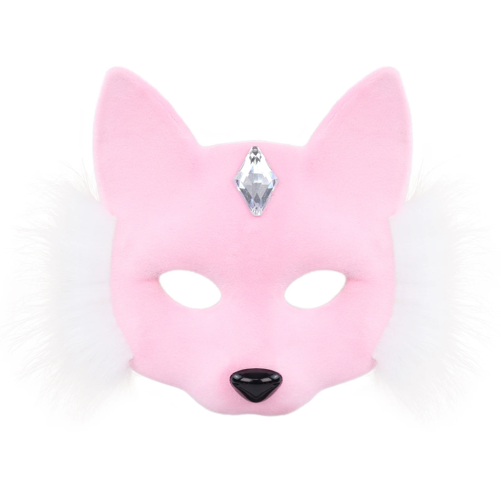 Tier Halbgesicht Edelstein Masken Fuchs Katze Maske Kostüme Requisiten – Detail 12