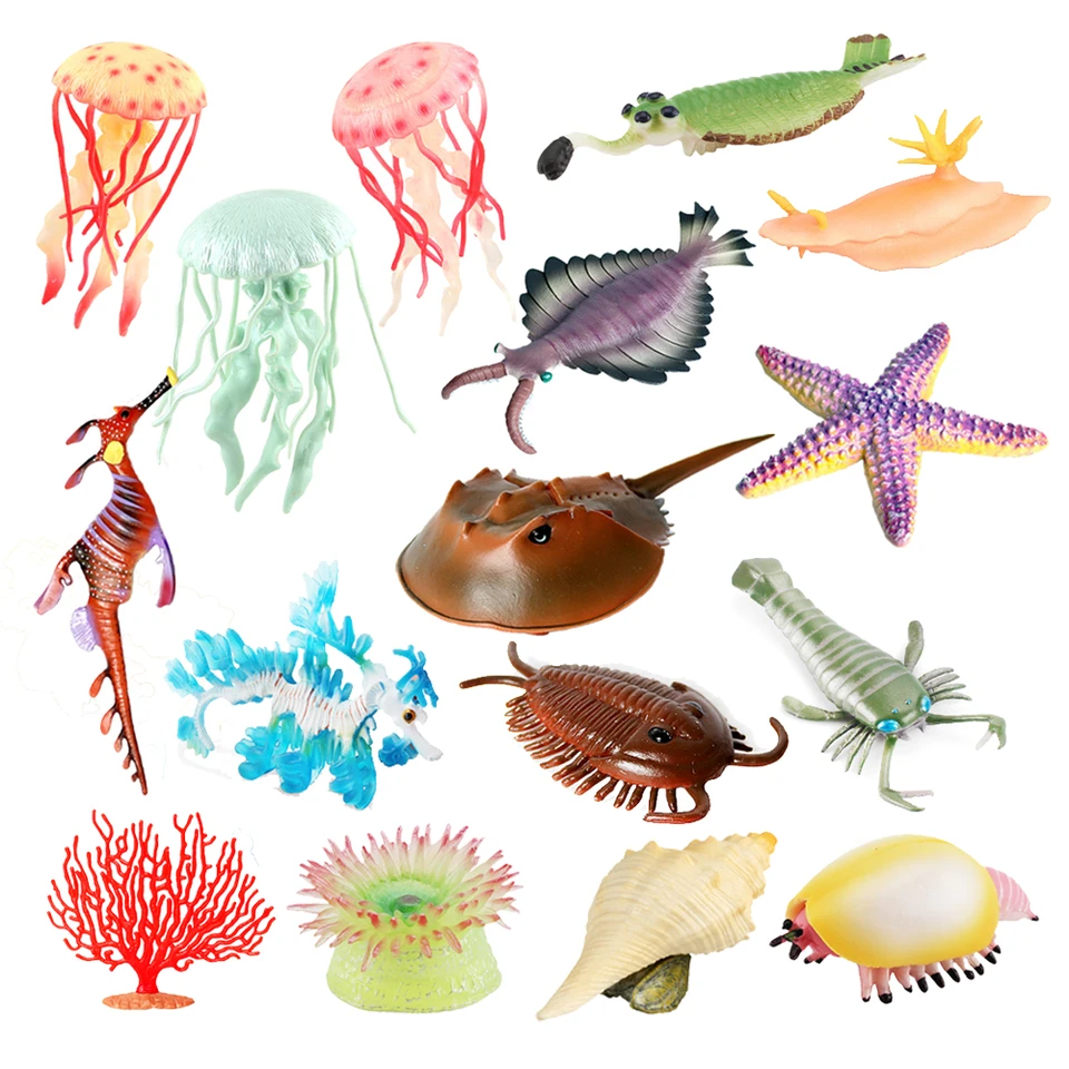 Set De 2 Figuras De Medusa De Plástico – Juguete Educativo Marino Realista Para Niños (13 Cm)
