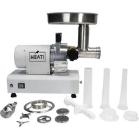 Grinder with 3 Stuffing Tubes, 2 Stainless Steel Grinding Plates, and a Stainless Steel Stuffing Plate for Making Ground Meat 1