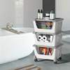 Plastic Stacking Basket with Wheels Stackable Storage Basket Organizer 5 Tiers 2