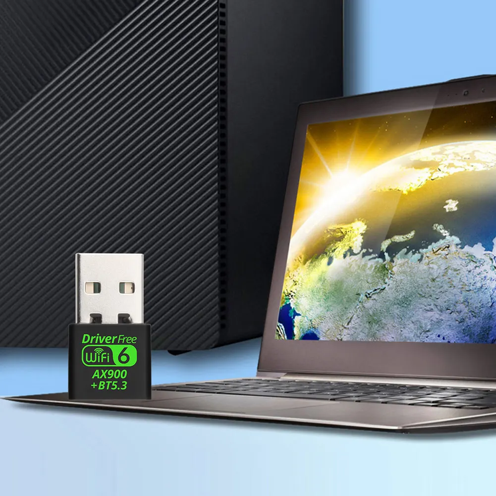 USB WiFi 6 블루투스 호환 5.3 어댑터 2in1 동글 900Mbps USB W..