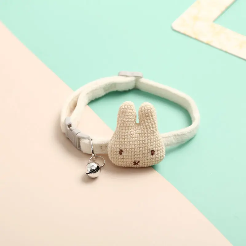 Haustier Katze Plüsch Halsband mit Glocke Sonne Blume Cartoon Kaninchen Fliege Weiches Polyester Hundehalsband Bunte verstellbare Katze Welpen Halskette – Detail 18