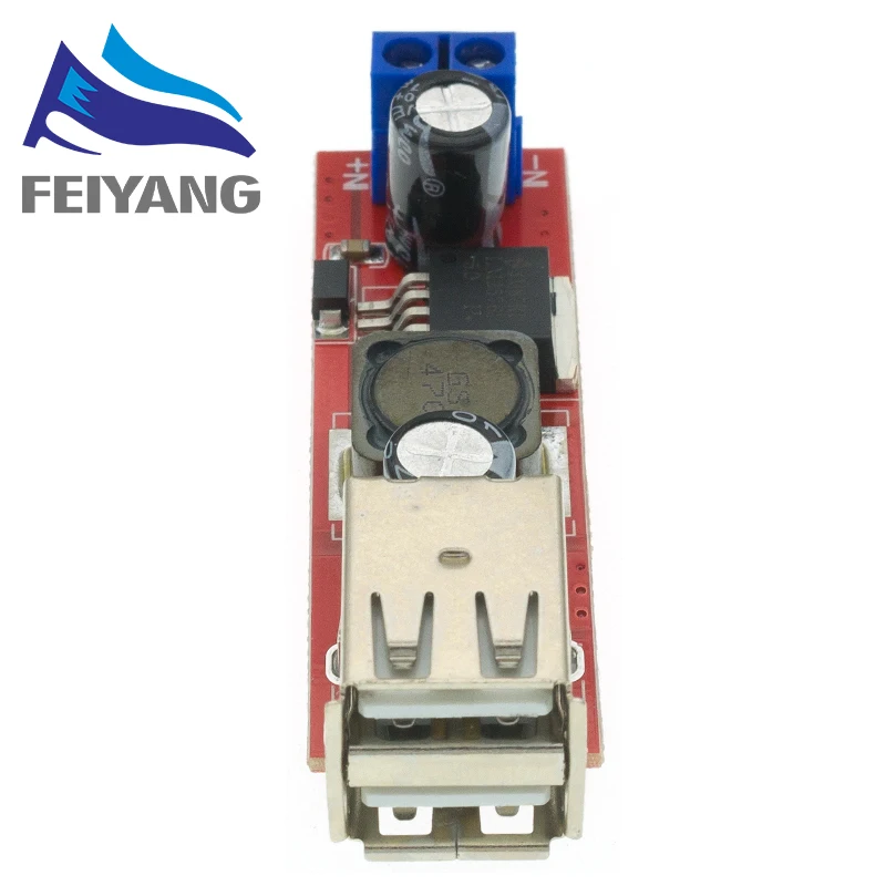 SAMIROB DC-DC Step Down Converter Modul 6V-40V Zu 5V 3A Doppel USB Ladung für Fahrzeug Auto Ladegerät LM2596 Dual Zwei USB – Detail 3