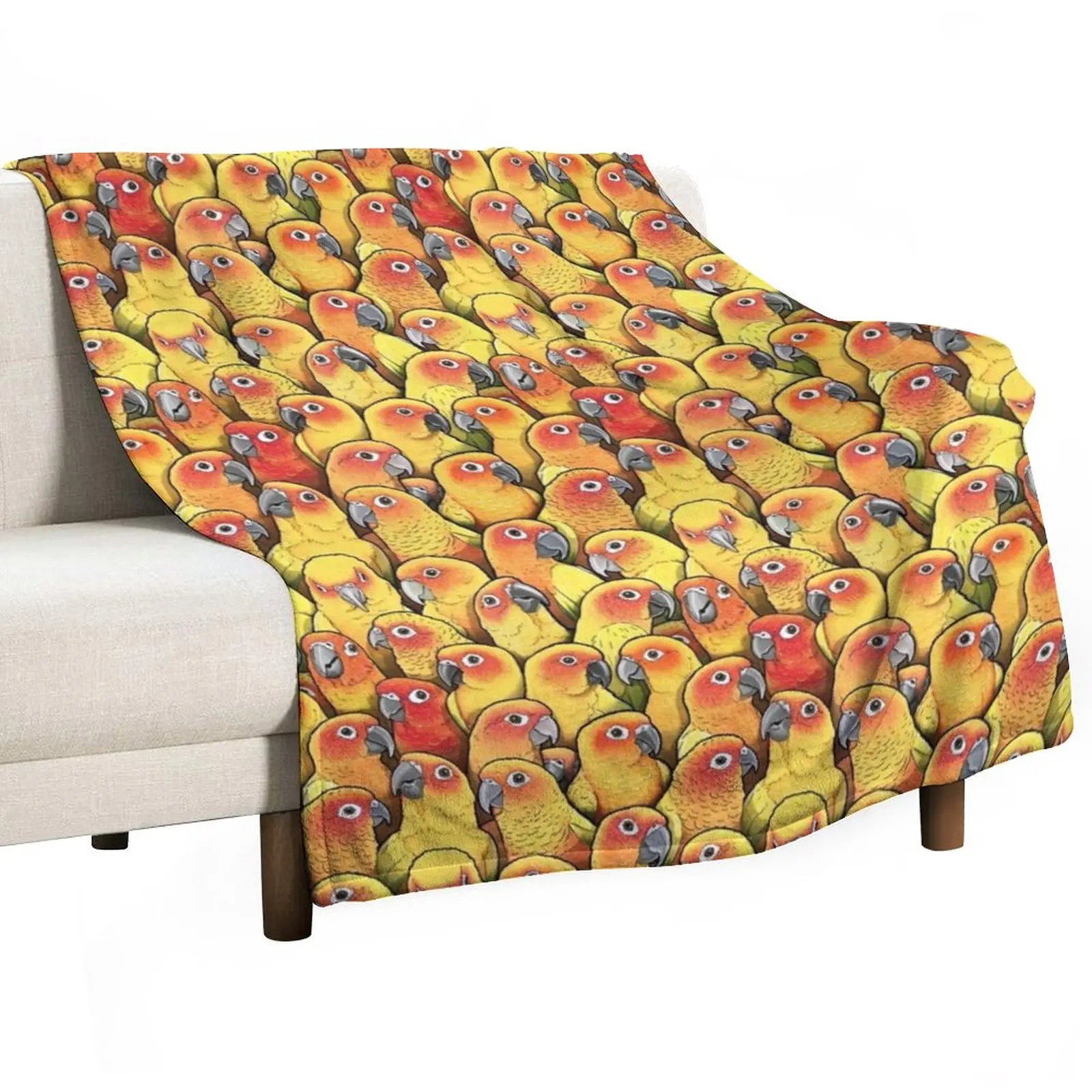 

Sun Conures Throw Blanket Retro Blankets Travel Blanket