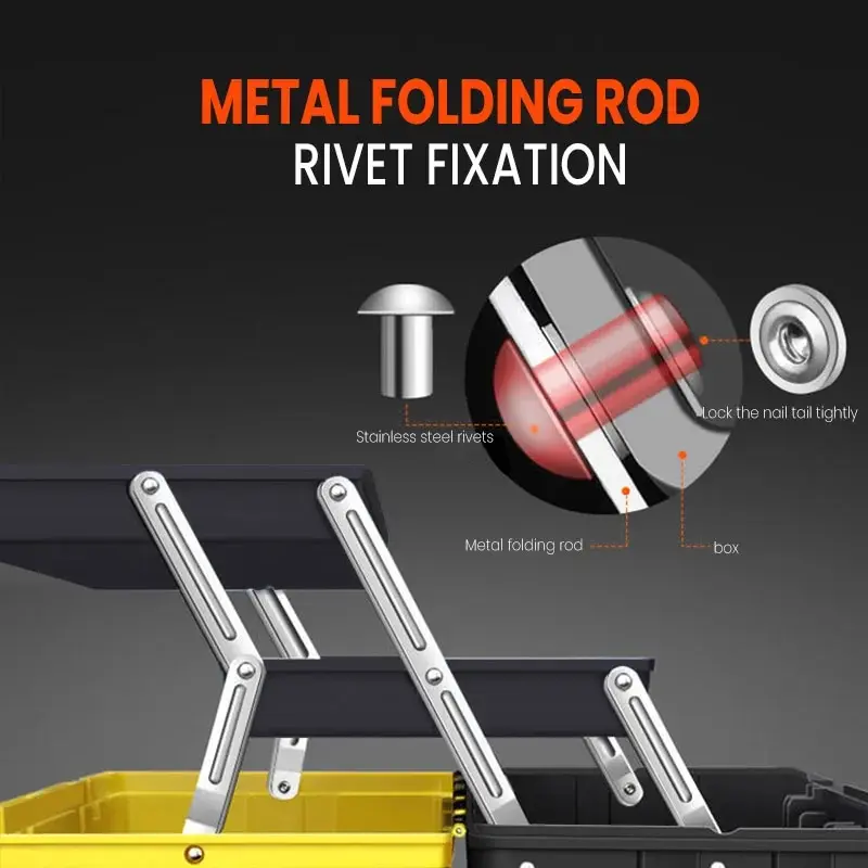 Tool Storage Box Plastic Tool Box Storage Organizer Box AIRAJ Hardware Toolbox Set Plastic Thick Combination Suitcase Electrician Carpenter Electric Drill Storage Box
