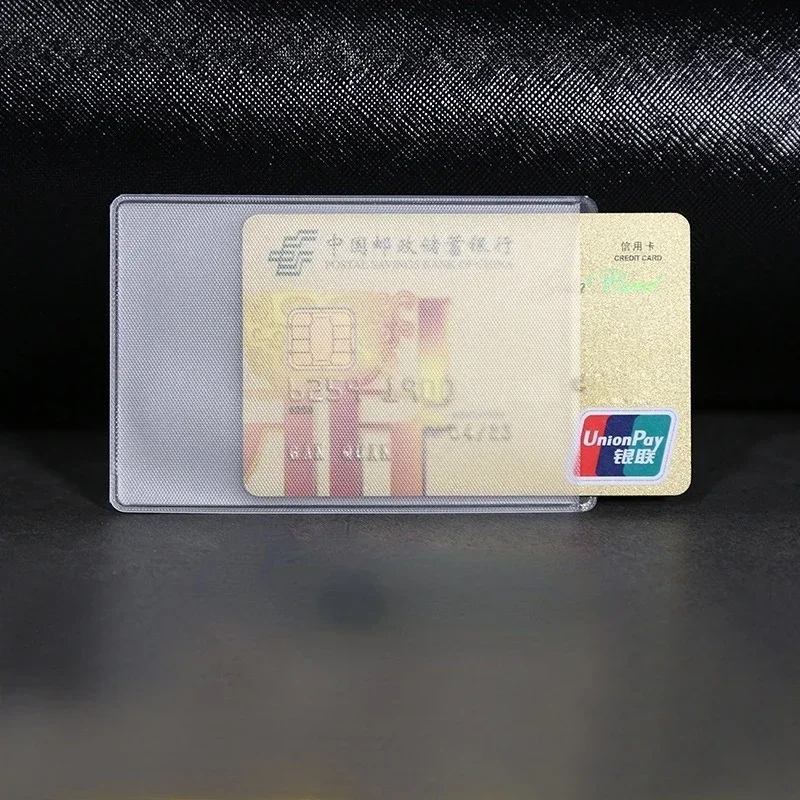 Card Holder 1/5/10pcs PVC Transparent Bus Business Case Bank Credit ID Card Holder Cover Identification Container