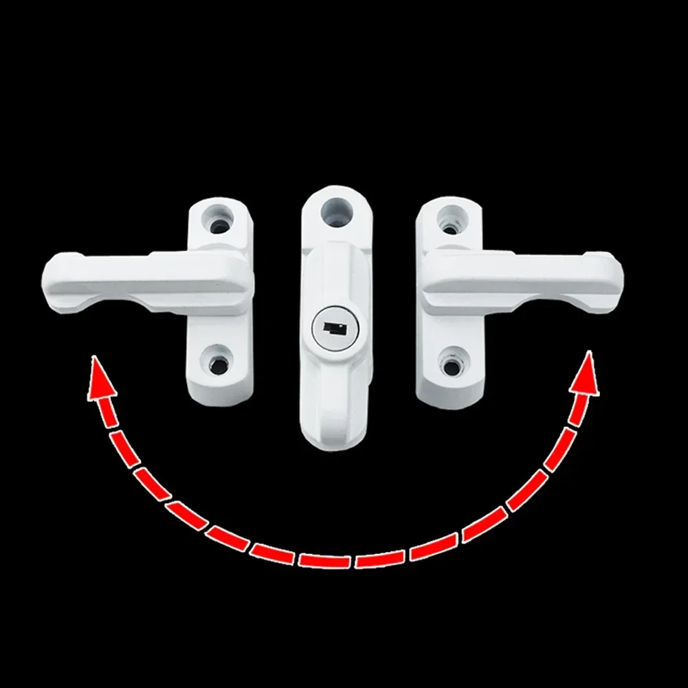 T-lock Flat Open Doors-Windows Locks Safety Window Door Lock Sash Jammer Security Restrictor Lock With Key
