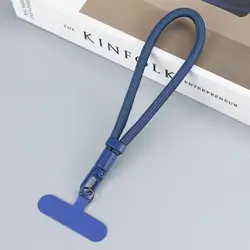 Adjustable Cellphone Hanging Cord with Tether Tabs - Short Wrist Strap Lanyard (Blue)