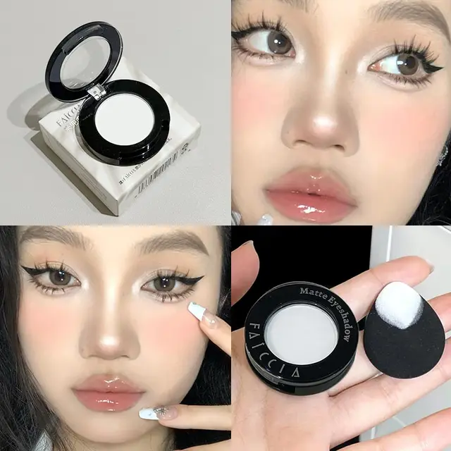 1Pc Blue Black Red Eyeshadow Palette Halloween Makeup Girl Smoky Punk Eye Shadow Palette Matte White Lying Silkworm Eye Cosmetic