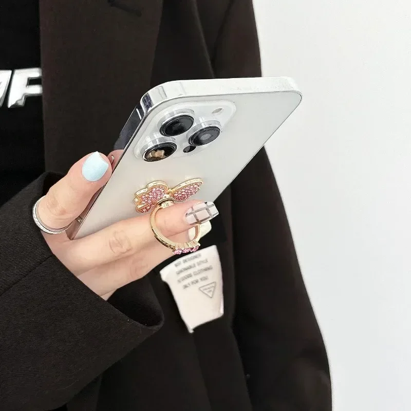 New Diamond Butterfly Finger Ring Mobile Phone Holder 360 Rotating Universal Desktop Bracket Phone Accessories