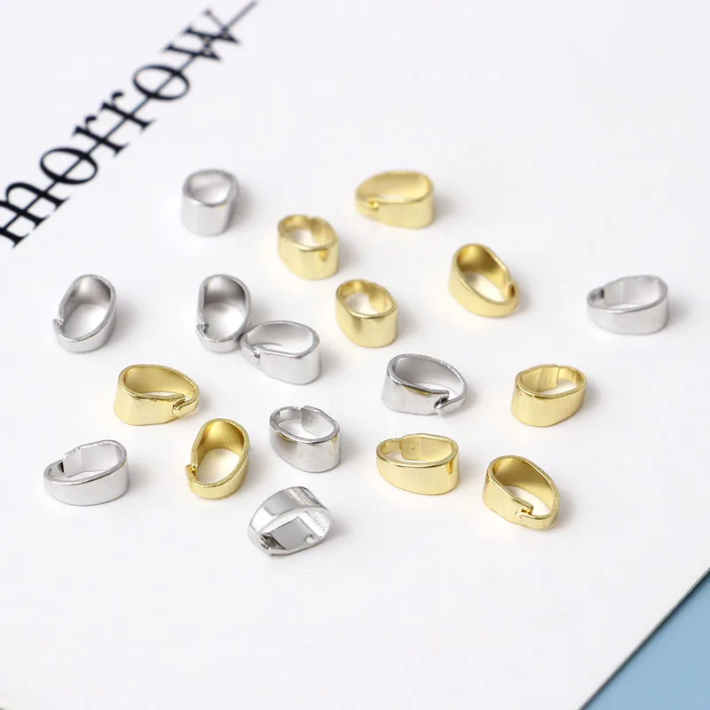 50 stücke 18 Karat vergoldet Messing Snap Bail Haken Prise Clip Anhänger Charms Verschluss Anschluss für Halskette Armband Schmuck DIY Herstellung – Detail 5