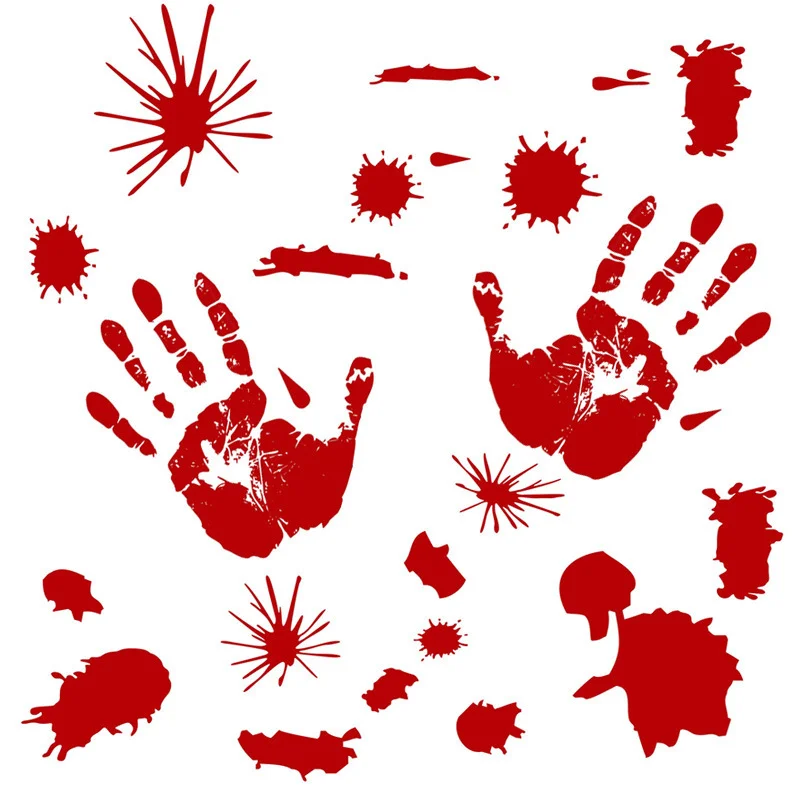 Halloween bloody handprints Signs Halloween Props Party Outdoor Garden Decor
