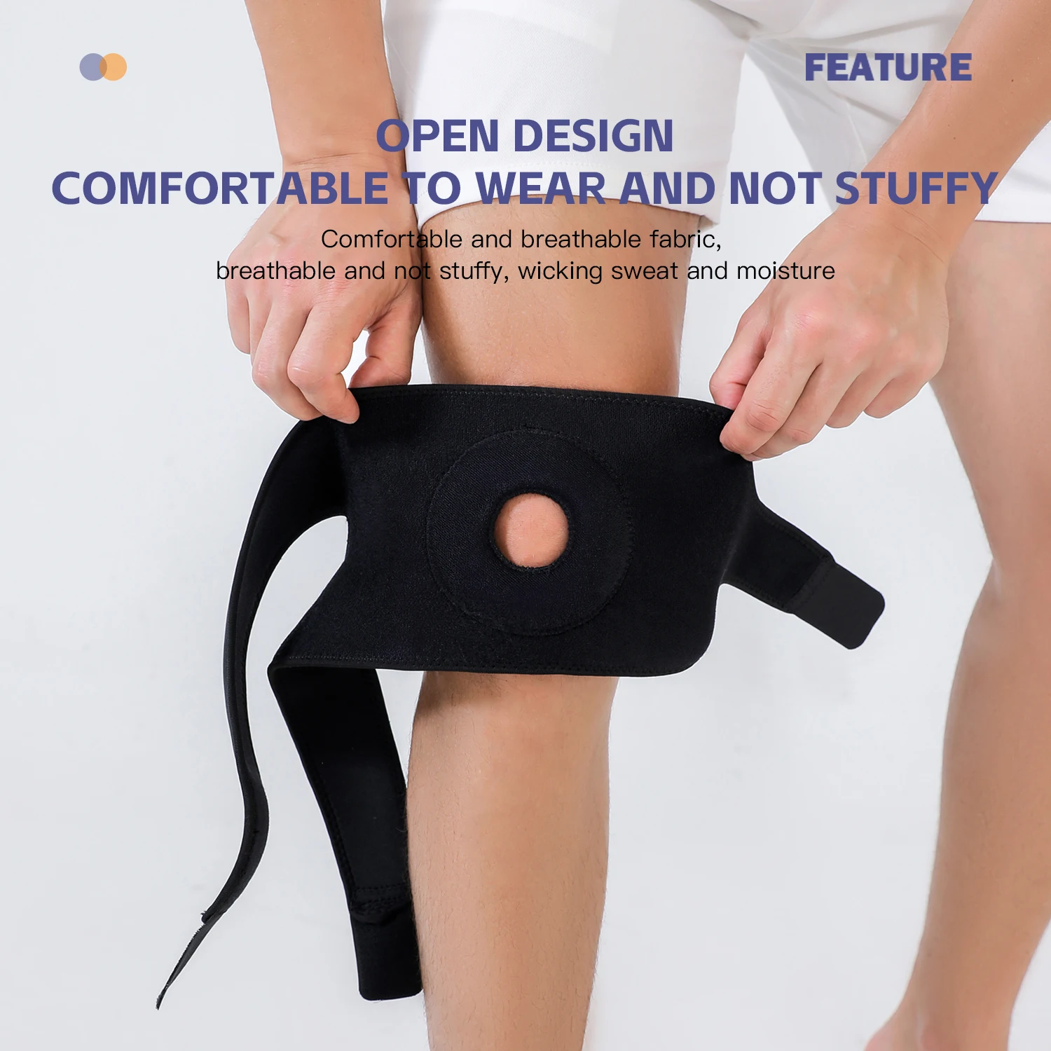 2PCS Adjustable Elastic Knee Support Brace Kneepad Patella Knee Pads Hole Sports Kneepad Safety Guard Strap For Running Dancing