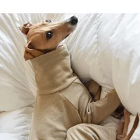 Fahison Whippet lévrier italien vêtements de luxe coton chien Jammies hiver chaud col roulé Stretch vêtements pour animaux de compagnie 4
