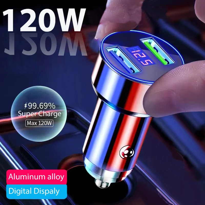 Car Charger Display Fast Car Charger Lcd Display Mobile Phone