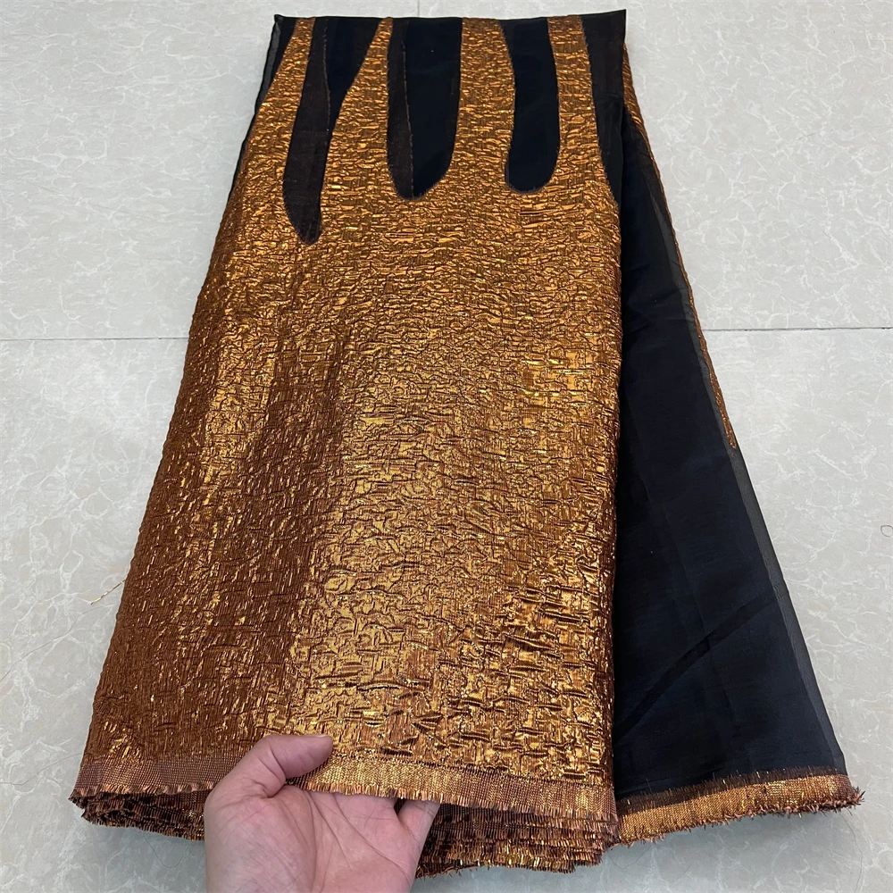 天目織 Latest African Jacquard Organza Fabric Nigerian Brocade