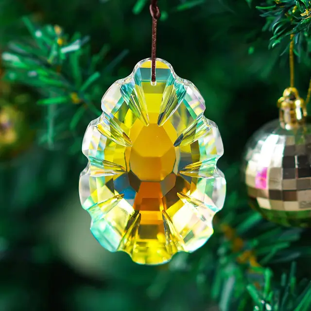 H&D 76 Mm -Es Fenyőtobozok Kristály Prizma Suncatcher Ab Színű Arccalizált Ablak Függő Napsütők Szivárványkészítő Medál - Image 2