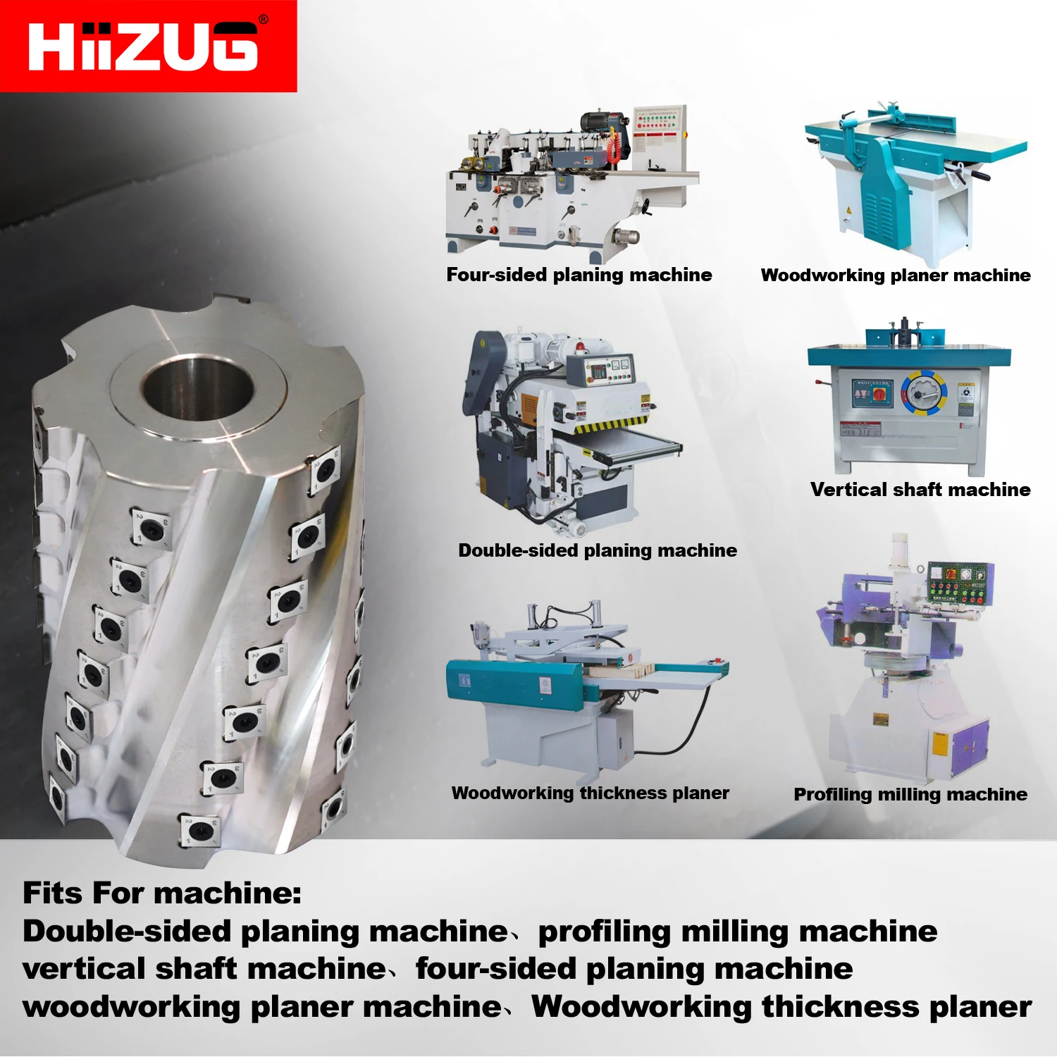 180mm Spiral Cutter Head Jointer Cutterhead for Woodworking Planer Machine Jointer Spindle Moulder Light Duty Helical Cutterhead
