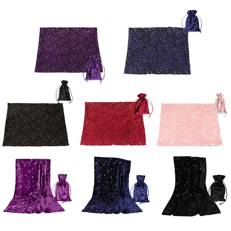 

63x63cm Velvet Divination Tablecloth with Bag Nordic Metaphysical Altar Cloth Cards Board Game Table Cover Card Mat .