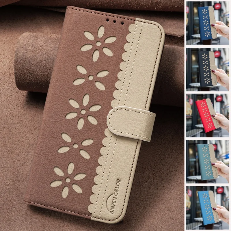 Magnetic Leather Wallet Card Holder Case - Elegant and Durable Design